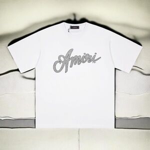 Amiri White Logo Graphic Crewneck T-Shirt